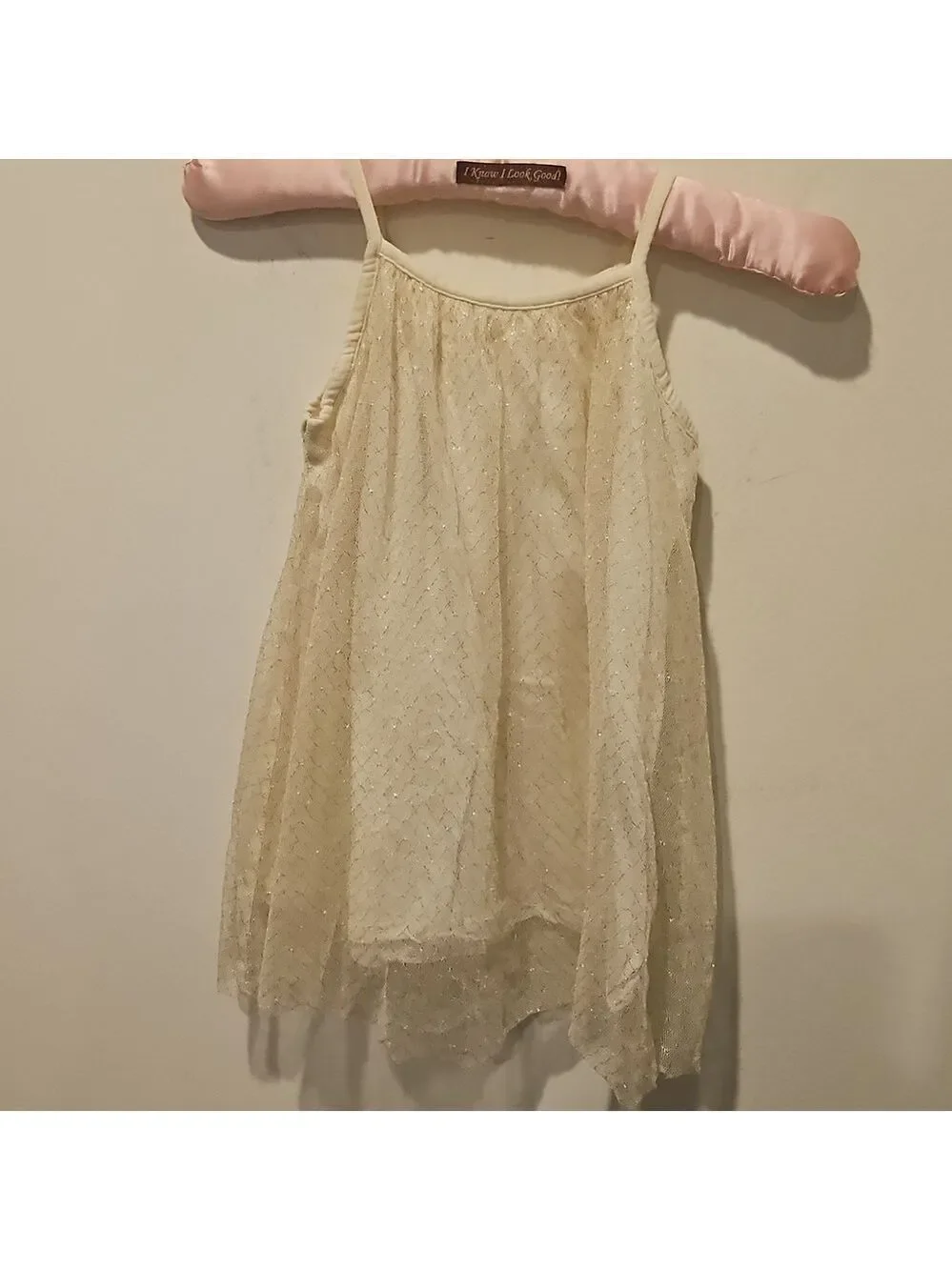 ZARA GIRL'S TULLE GOLD PATTERN OVERLAY DRESS 3-4 YEARS.